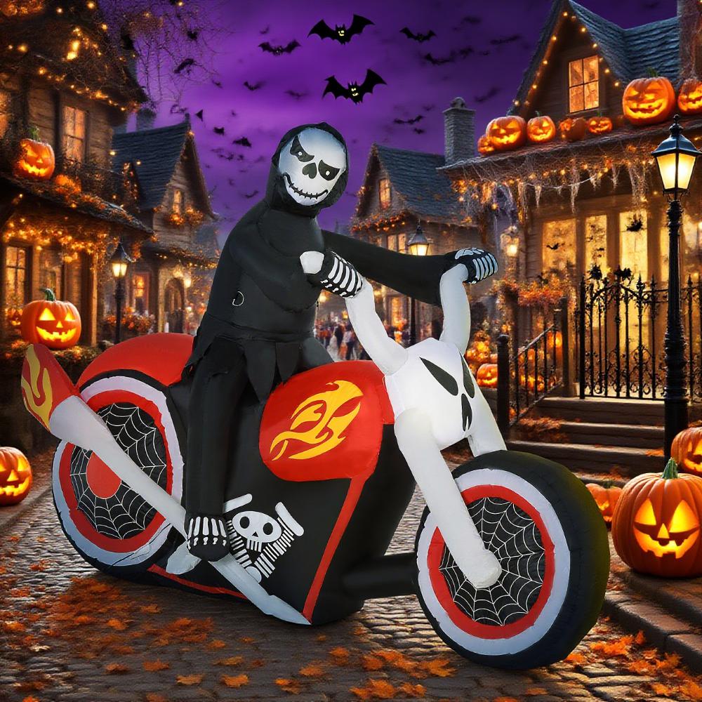 Halloween Inflatables Outdoor Decorations Grim Ghost Biker