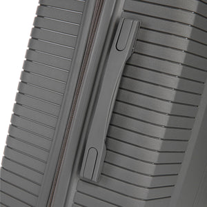 3-Piece PP Spinner Wheel Luggage Set 20'/24'/28' Silver Grey