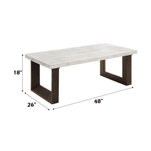 Edwyn Natural Marble Top End Table