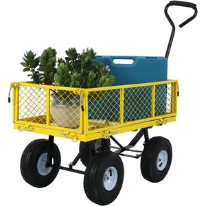 Heavy Duty Steel Garden Cart With Sides
