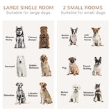 Dog Crate End Table for Small to Large Dogs, with Double Doors  and divider, 47"W x 23.5"D x 35"H, Oak