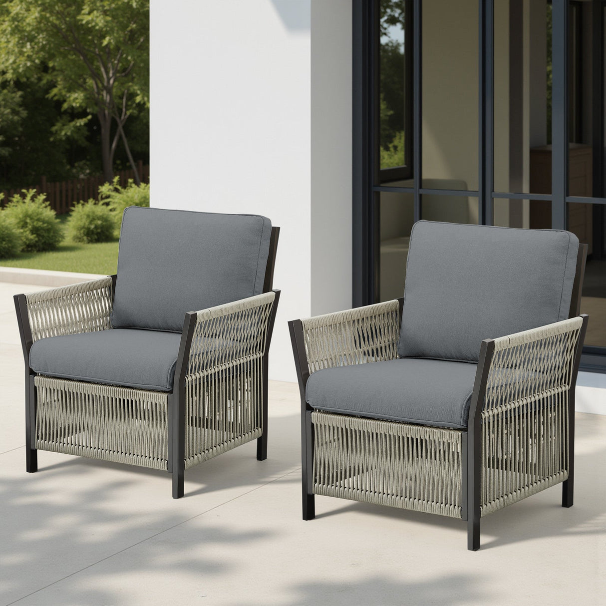 Outdoor Patio Arm Chairs Set of 2