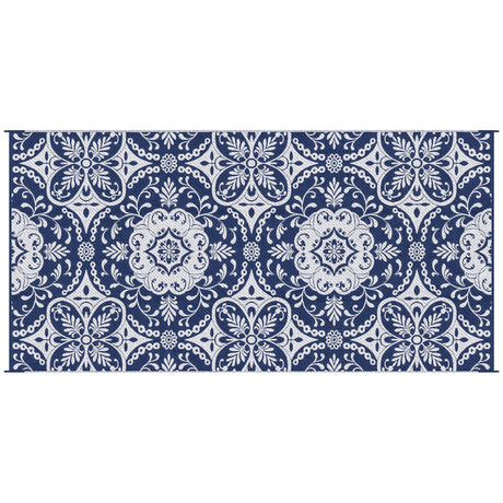 Reversible outdoor rug carpet, 9 x 18" waterproof plastic straw rug with carry bag