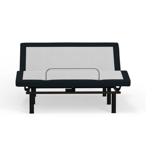 Full Adjustable Bed Base with Massage and USB Ports – White/Charcoal