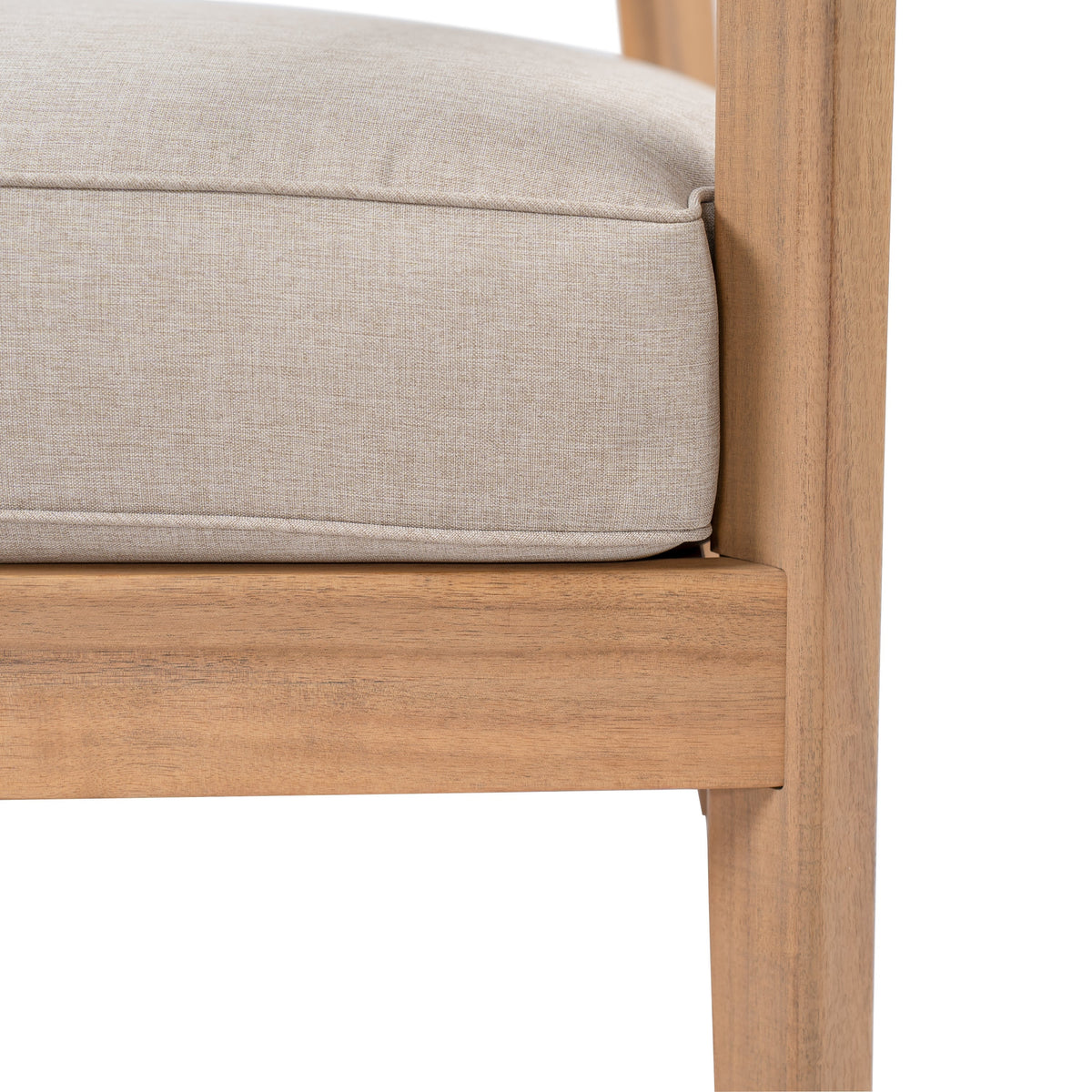 Mallorca Acacia Wood Club Chair with Seat Cushion - Outdoor