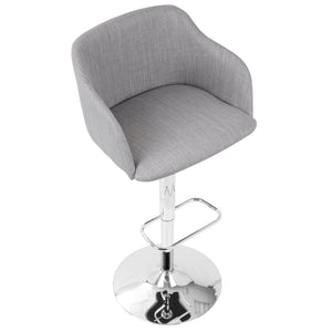 Daniella - Contemporary Adjustable Barstool With Swivel - Light Gray
