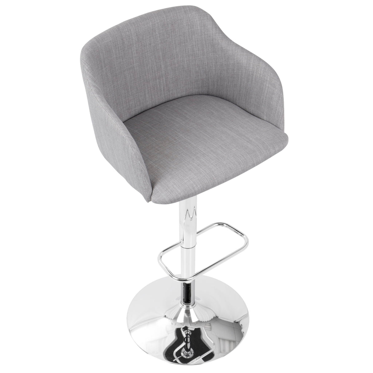 Daniella - Contemporary Adjustable Barstool With Swivel - Light Gray