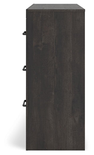 Hollivern - Six Drawer Dresser - Dark Gray