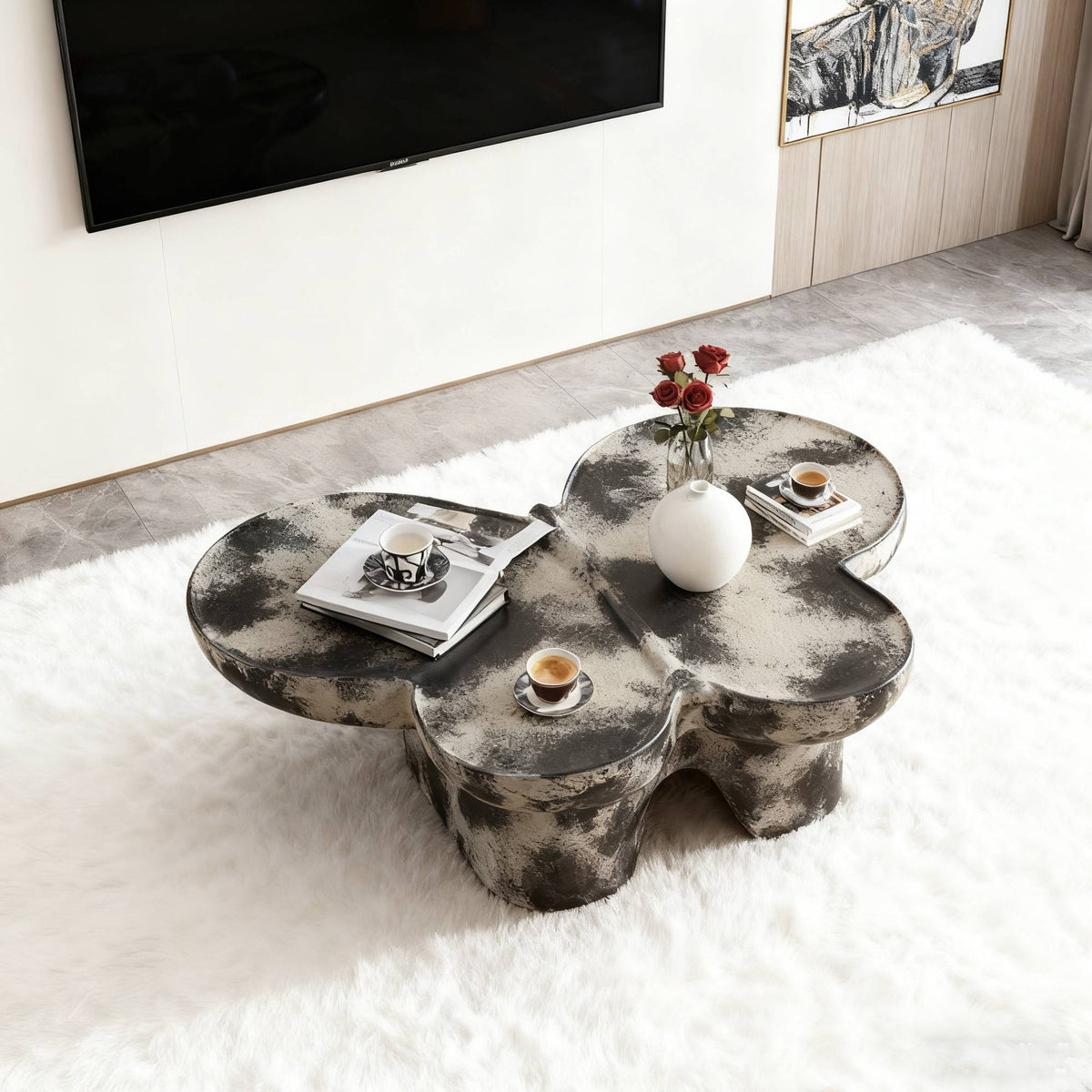 Butterfly Design Style Coffee Table – Imitation
