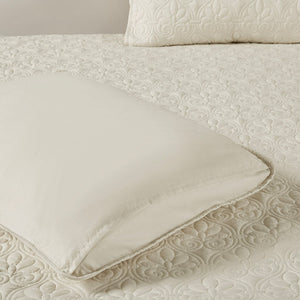 3 Piece Split Corner Pleated Quilted Bedspread