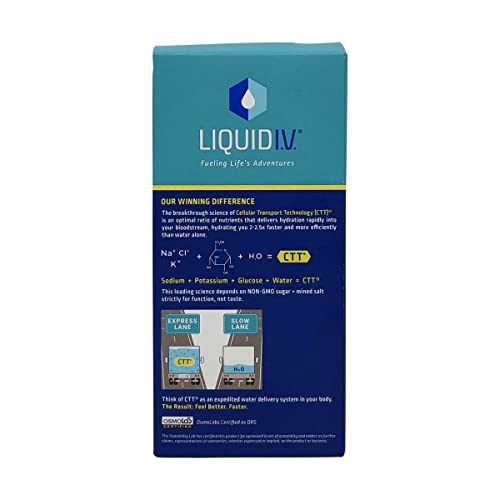 Liquid I.V. Hydration Multiplier - Lemon Lime - Powder Packets | Electrolyte Drink Mix | Easy Open Single-Serving | Non-GMO | 16 Stick