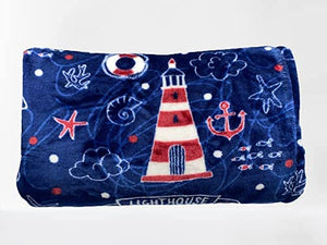 Faith, Hope, Love Home Decor The Shore Summertime Extra Soft Microplush Throw Blanket (50" X 60") - Lighthouse Blanket
