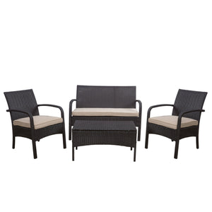 Cordoba 4-Piece PE Rattan Outdoor Chat Set