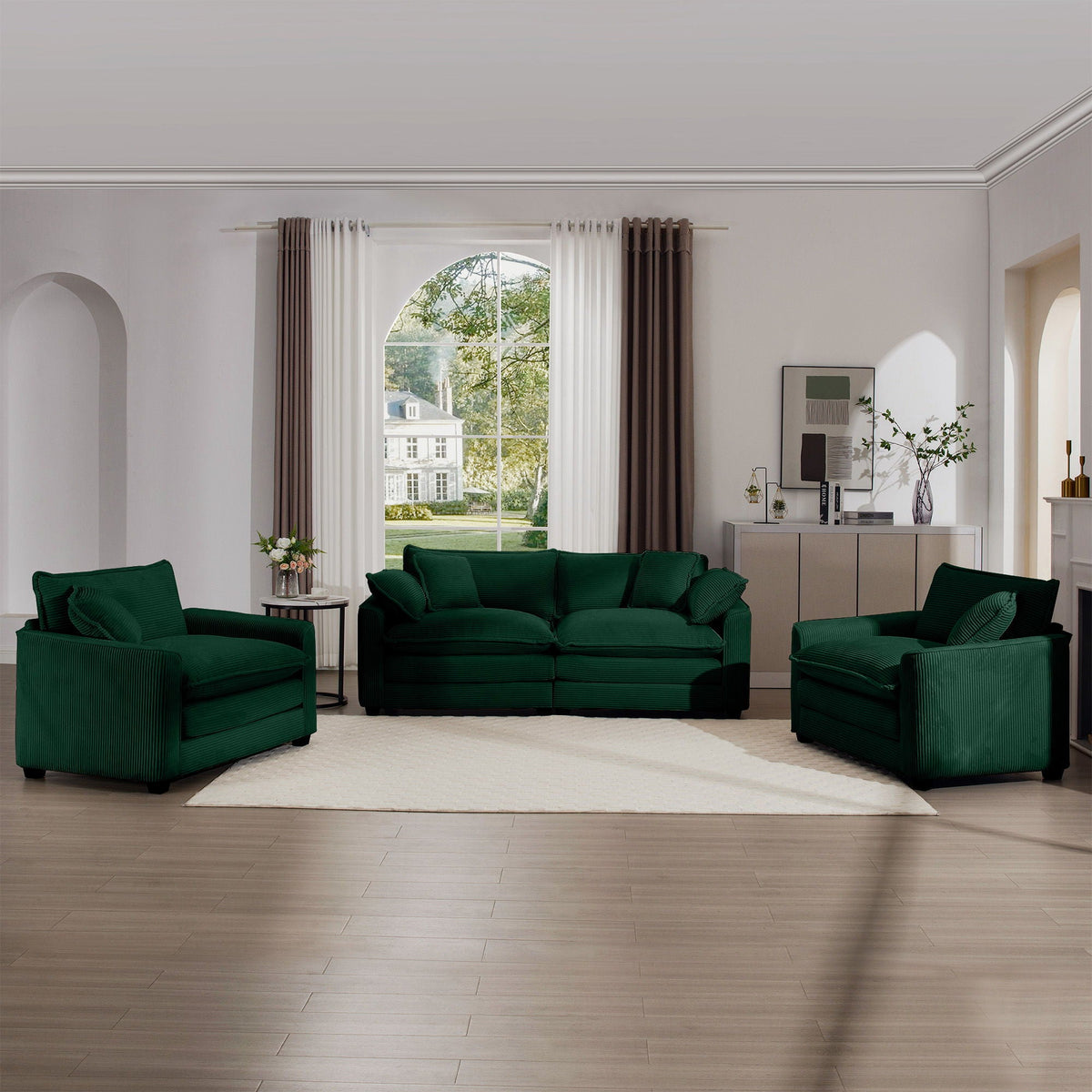 Elegant Oversized Sectional Sofa Set With Deep Seats And Flexible Layout