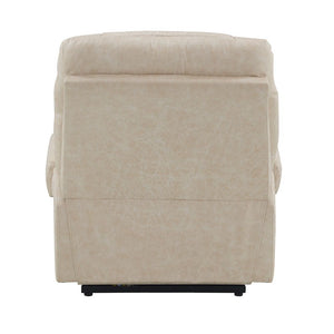 Nairi - Power Recliner With Lift, Heating & Massage - Ivory Polished Microfiber