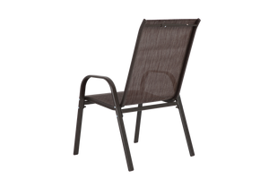 6 Piece Patio Chairs with High Backrest and Armrest - Brown