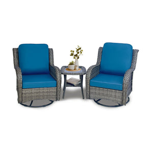 Wicker Patio Furniture Set - 3 Piece Rattan Outdoor Sectional Conversation Set