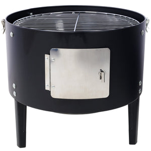 17 Inch Steel Charcoal Smoker Heavy Duty Round BBQ Grill Black