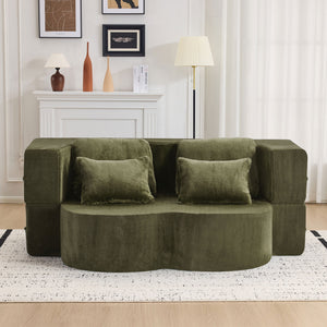 Queen Size Foldable Sofa Bed Chenille Futon Sofa Couch