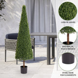 6FT Artificial Conical Topiary Tree UV Resistant Faux Cedar