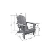 3-piece folding adirondack chair set with side table