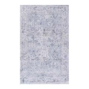 Maval - 4' X 6' Area Rug Washable - Blue / Cream