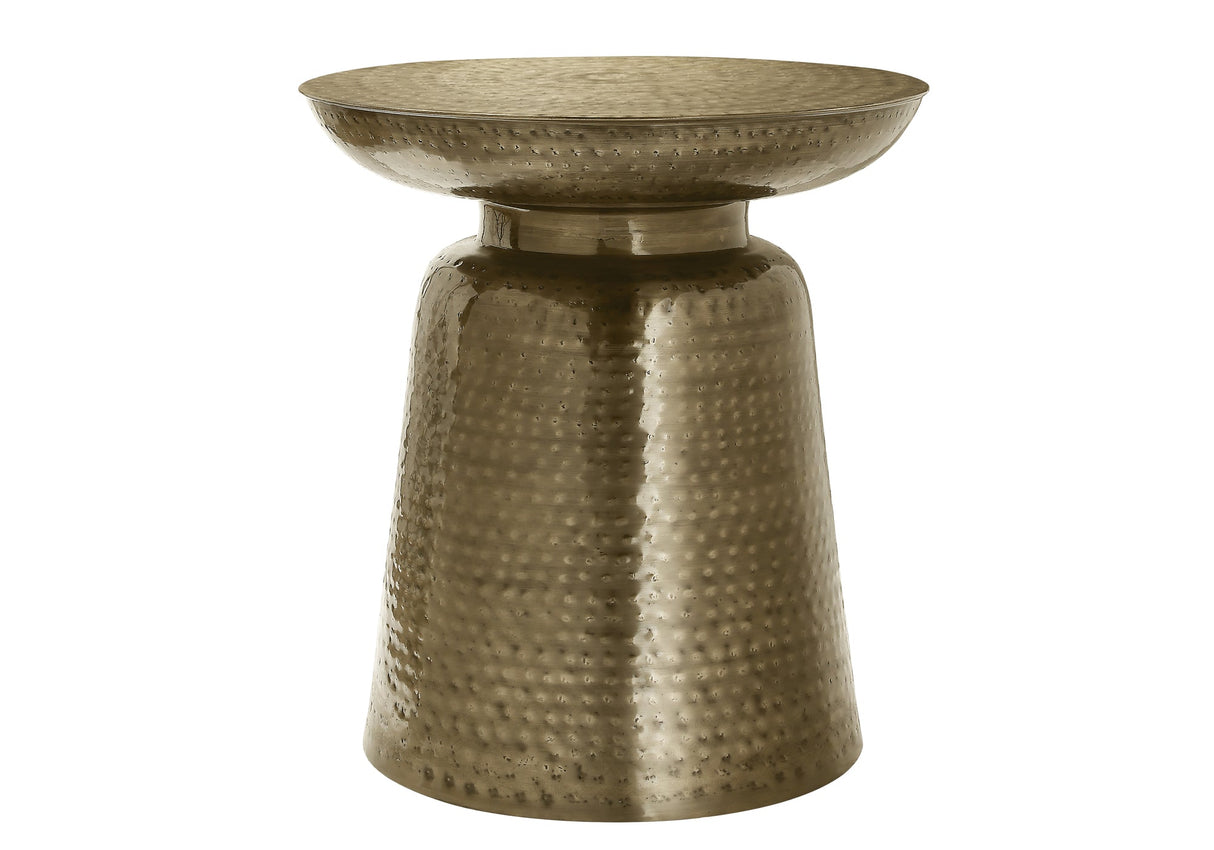 End Table with Bell Shaped Base and Hammered Texture