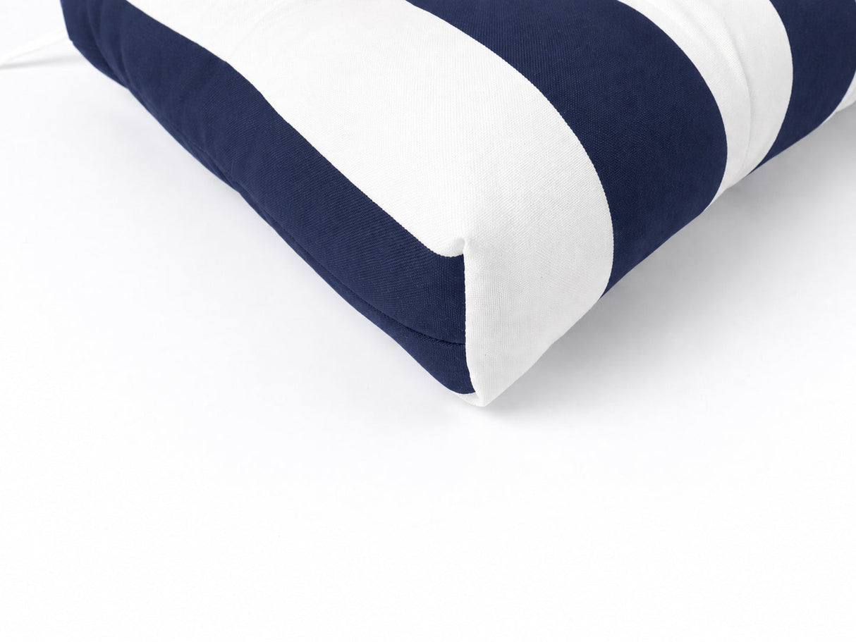 Outdoor Chair Cushions Set of 2 in Black/White Stripes