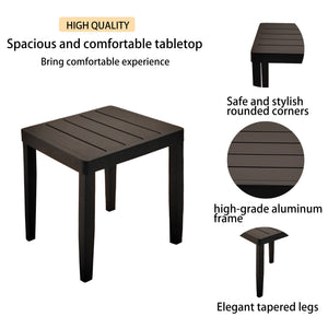 3PC Outdoor Aluminum Patio Furniture Chaise Lounge Set, 2 Chaise & 1 End Table with Modern Tapered Feet, Pneumatic Adjustable Backrest for Effortless Reclining, Wheels, Sunbrella Cushion, Ember Black