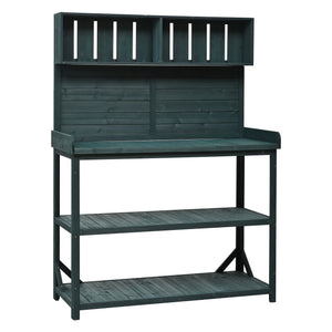 TOPMAX 65' Large Wooden Farmhouse Rustic Outdoor Potting Bench Table