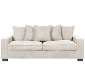 Luxe Sofa With 5 Matching Toss Pillows, Sleek Design, Spacious And Comfortable 3 Seater Couch
