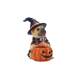 Halloween French Bulldog Witch Puppy Figurine