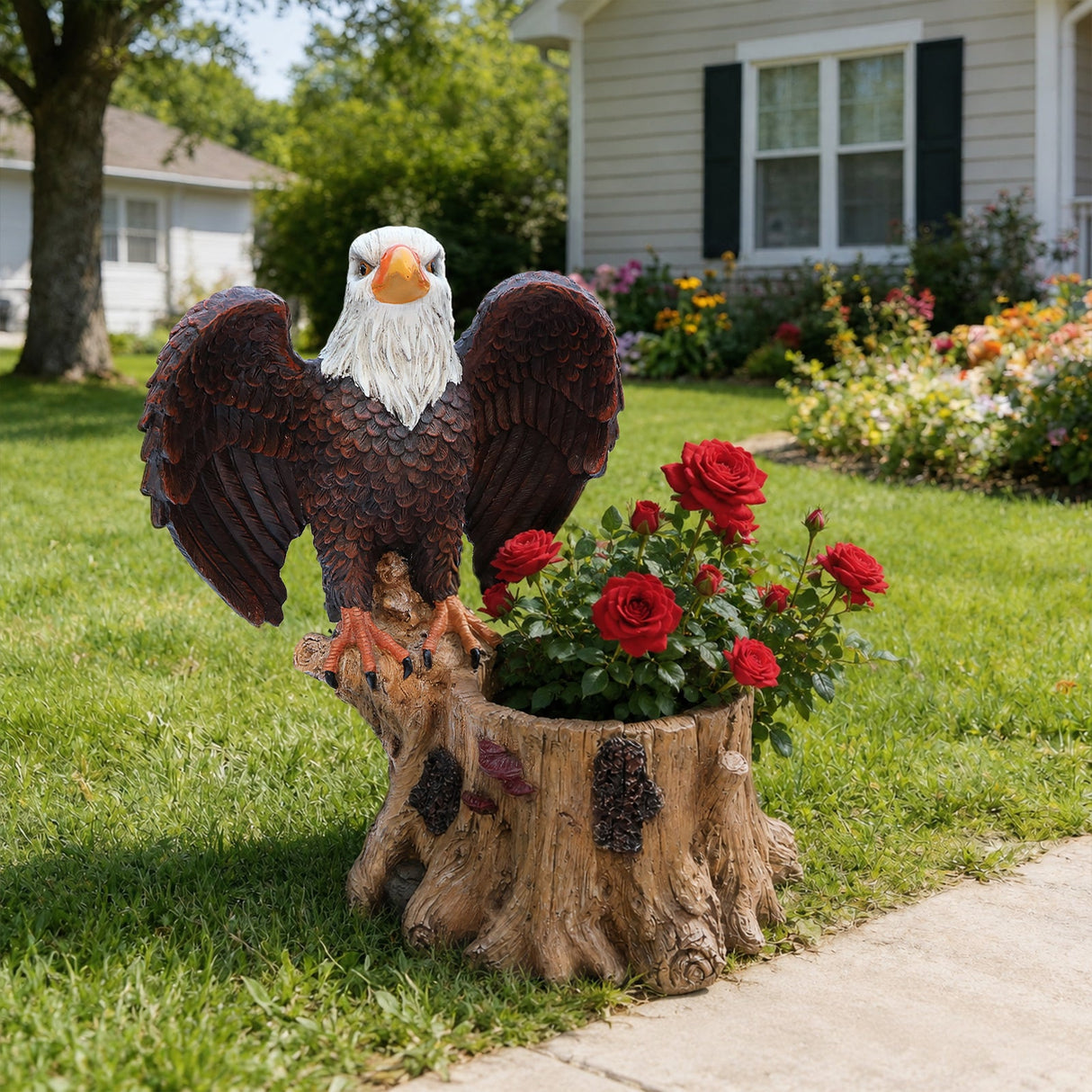 Majestic Eagle with Spread Wings Garden Planter Pot