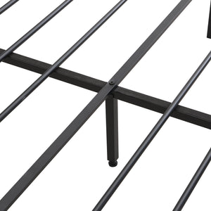 Modern Bed Frame With LED Lights, Upholstered Headboard, USB Charging