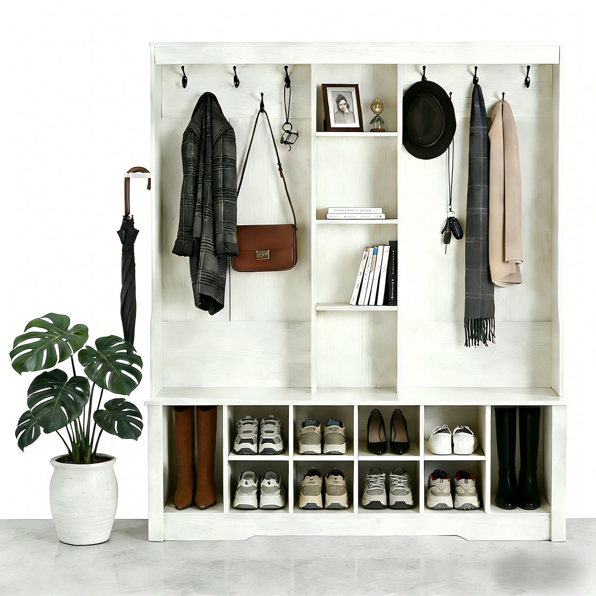 Itaar Hall Tree with Bench and Shoe Storage