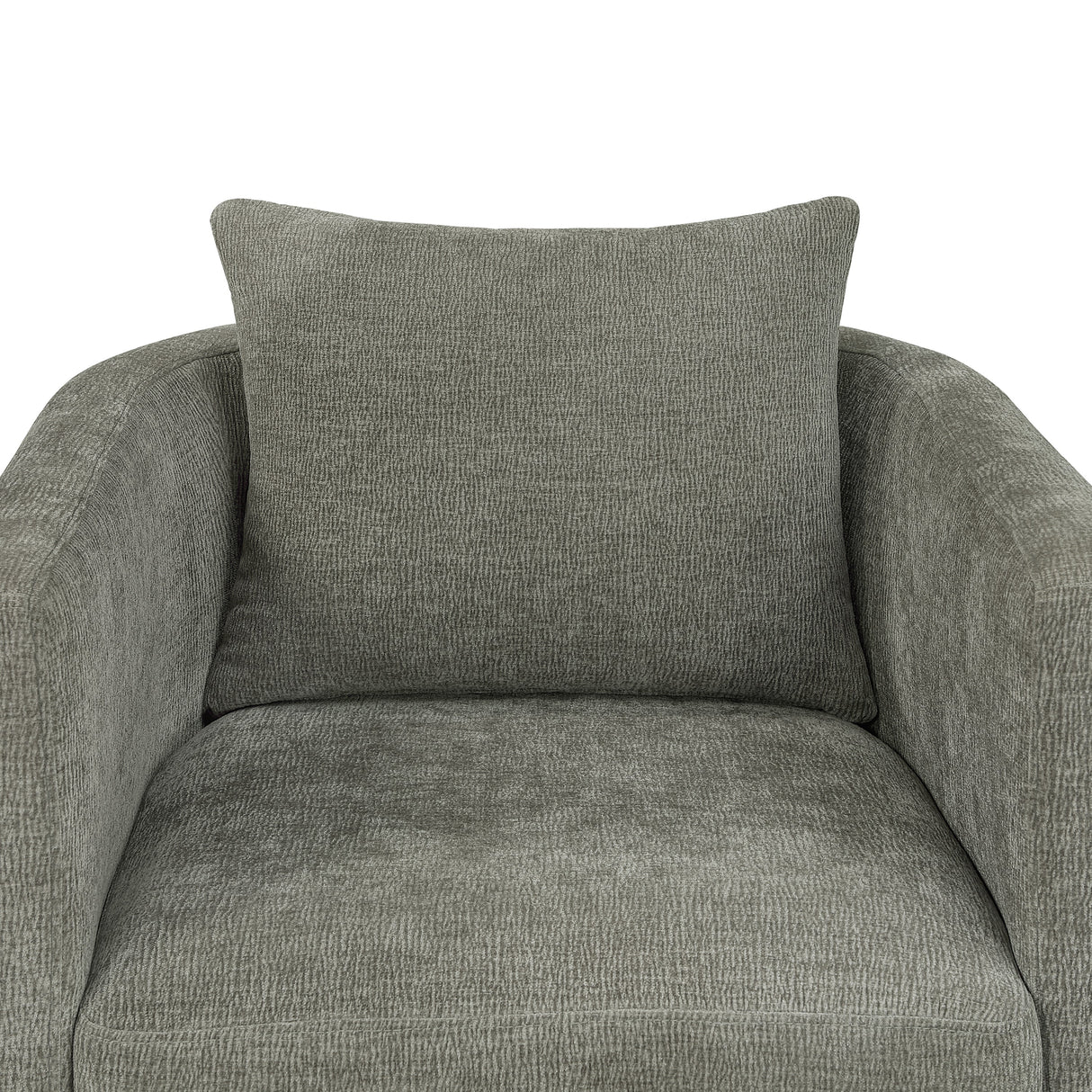 Sutton Light Grey Performance Fabric Swivel Barrel Chair