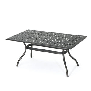Enchantia - Outdoor Rectangular Dining Table With Weave Tabletop And Flared Legs - Copper