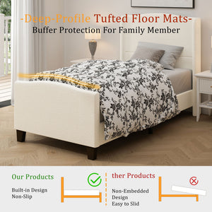 Platform Bed Frame With Tall Headboard And High Footboard