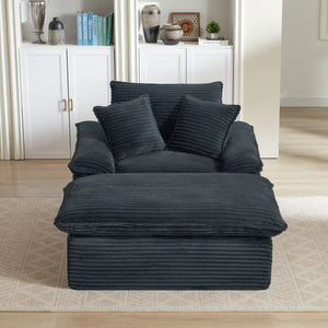 51.97 Inch Comfortable Single Seat Sofa with Unique Footrest Design