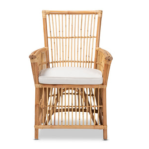 GigaTech Modern Bohemian White Rattan Accent Chair