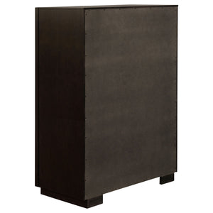 Prescott - 5 Piece California King Bedroom Set - Dark Brown