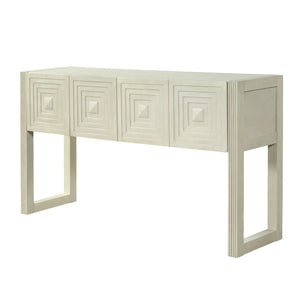 Geometric Carved Console Table With 3 Soft Close Drawers