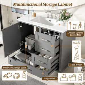 Traditional Bathroom Vanity Set With Soft Close Doors