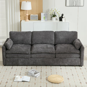 Cozy Upholstered 3 Seater Sofa With Double Cushion