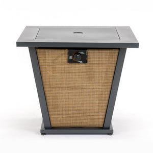 28" Propane Gas Fire Pit Table - 50000 BTU Square Steel Fire Pit