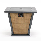 28' Propane Gas Fire Pit Table50000 BTU Square Steel Fire Pit -Brown