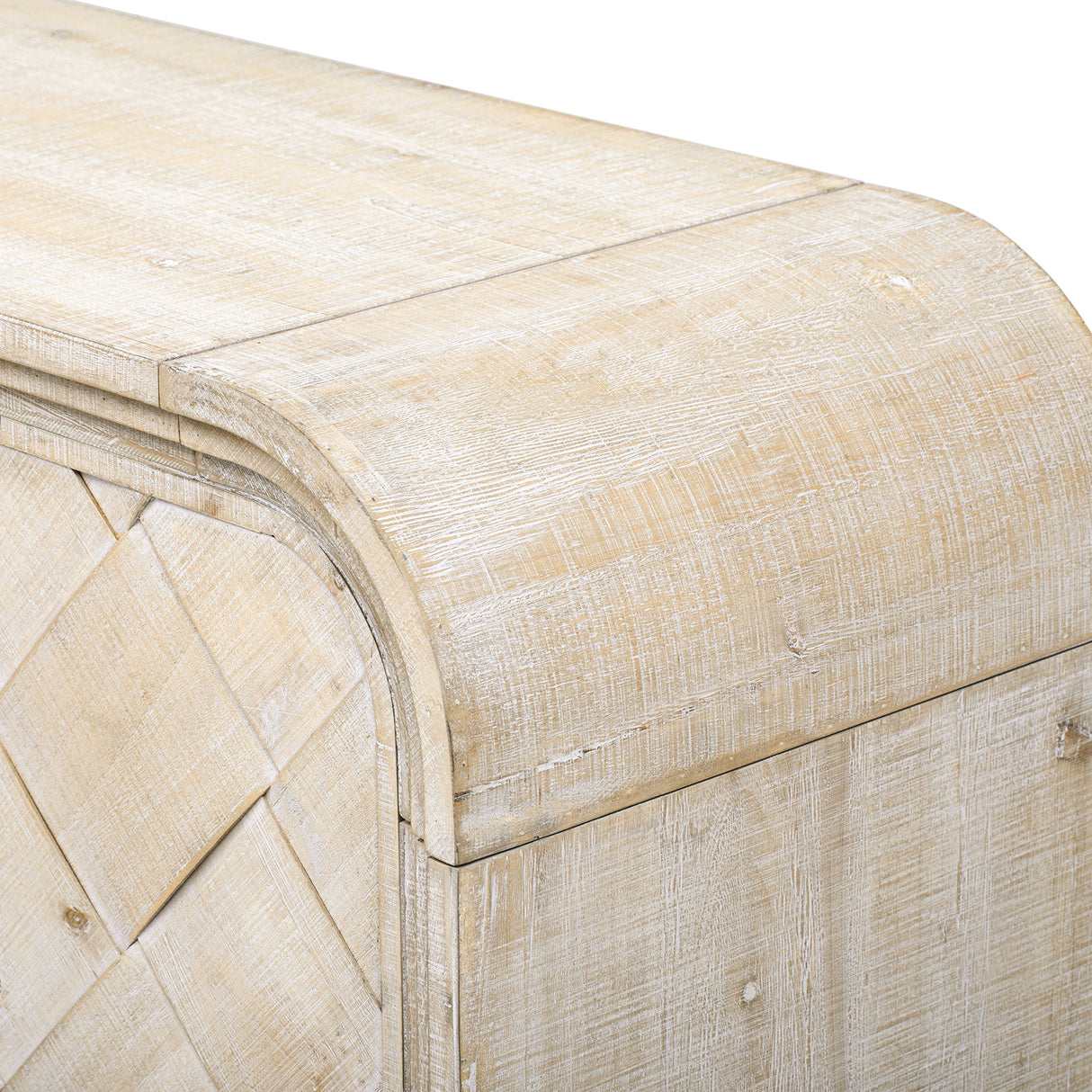 Handwoven Wood Slat Door Sideboard