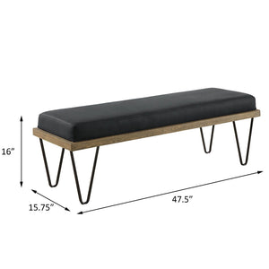 Upholstered Bench - Dark Blue