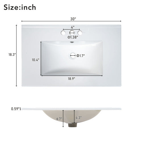 30" Bathroom Vanity with Sink Combo Set