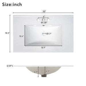 30" Bathroom Vanity with Sink Combo Set